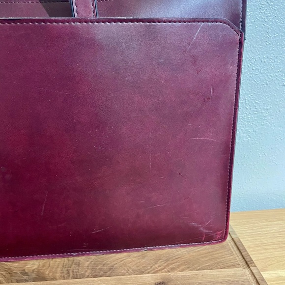 American Portfolio Co Leather Briefcase Burgundy Attaché Case - Picture 3 of 13